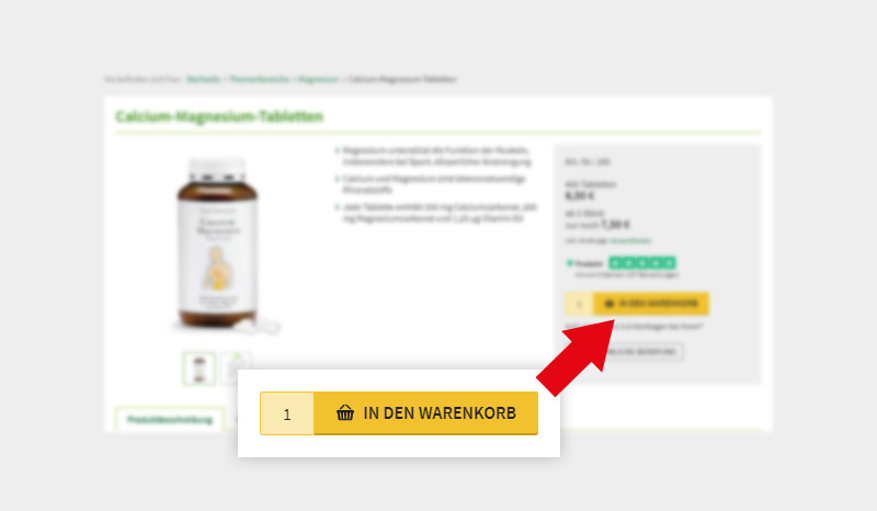Legen Sie den gewünschten Artikel über diesen Button in den Warenkorb.
