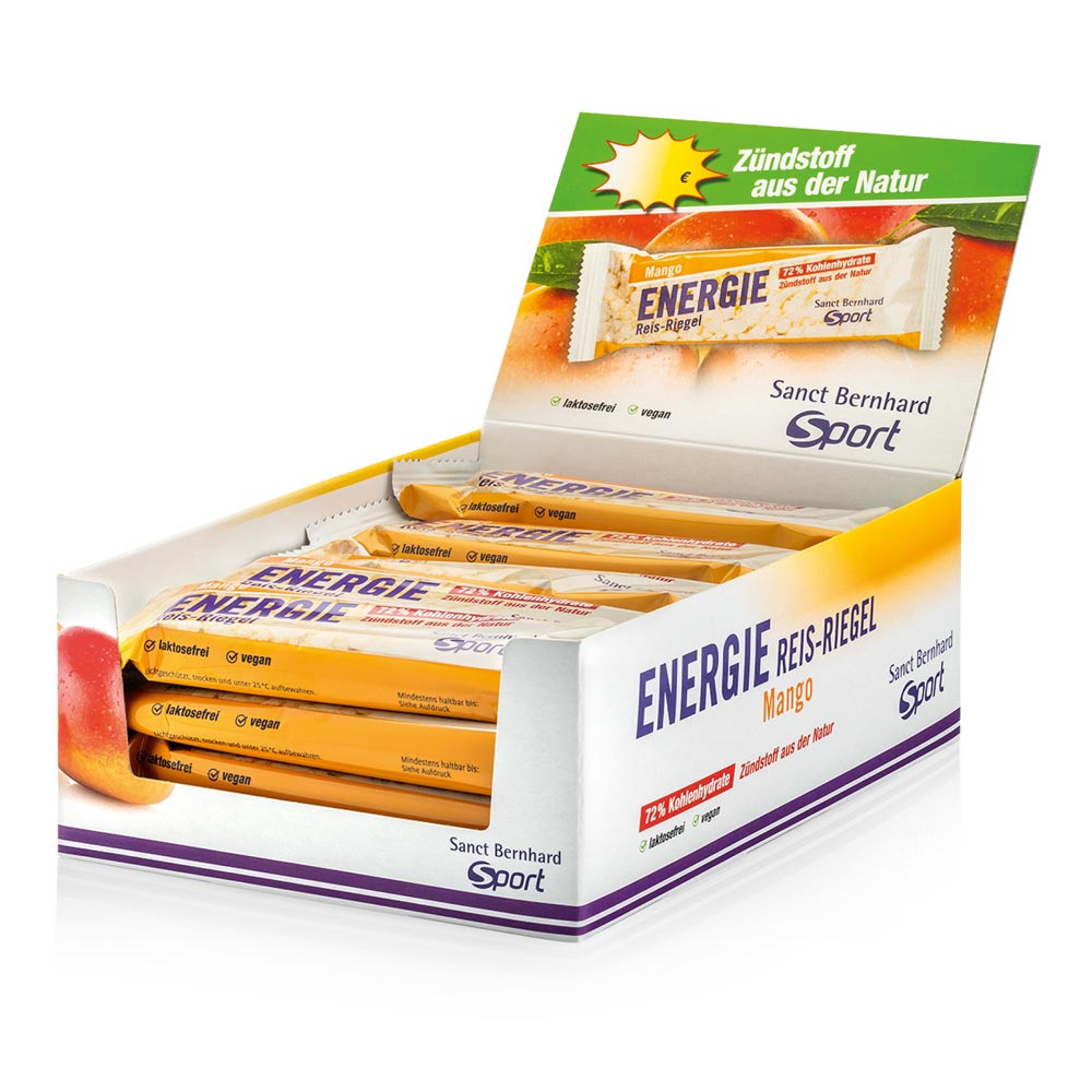 Sanct Bernhard Sport Energie Reis-Riegel Mango 20er-Box