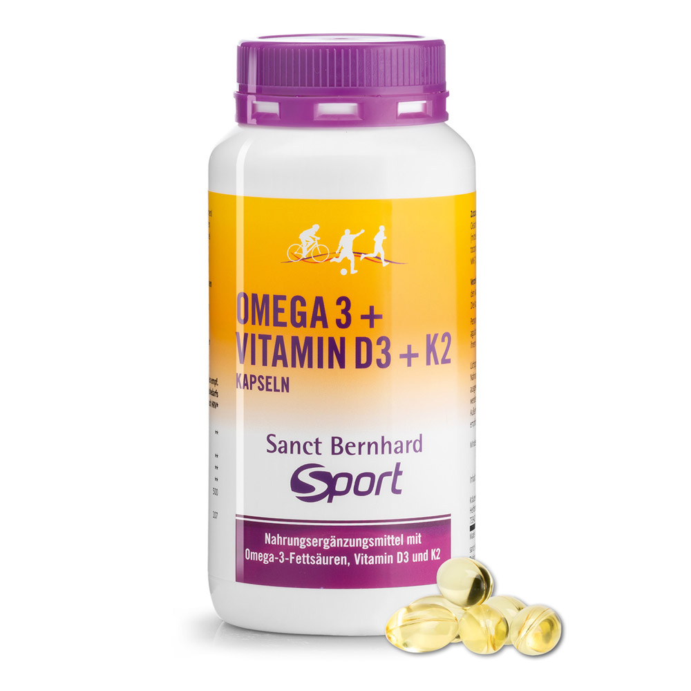 Sanct Bernhard Sport Omega 3 + Vitamin D3 + K2-Kapseln 120 Kapseln