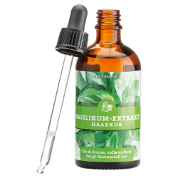 Basilikum-Extrakt-Haarkur Fläschchen mit Pipette vom Kräuterhaus Sanct Bernhard