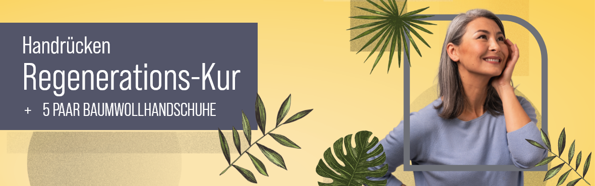 Eine Frau, die sich mit der Hand über das Gesicht streift. Der Text 