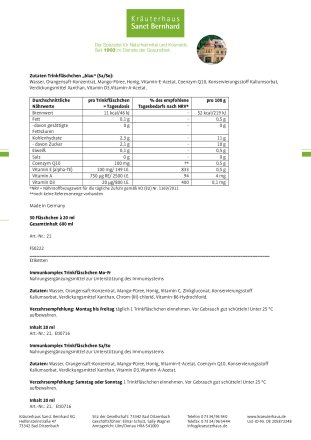 Immunkomplex-Trinkfläschchen  90x 20 ml 1800 ml