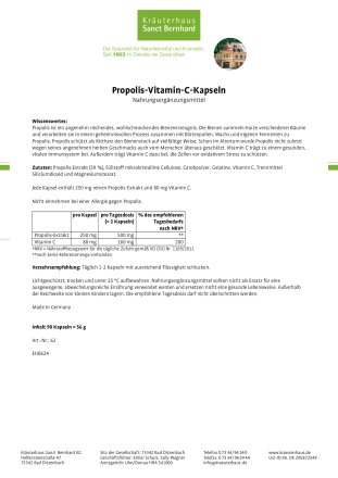 Propolis-Vitamin-C-Kapseln 90 Kapseln
