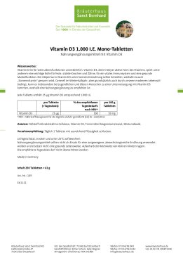 Vitamin D3 1.000 I.E. Mono-Tabletten 250 Tabletten