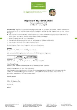 Magnesium-400-supra Kapseln 120 Kapseln