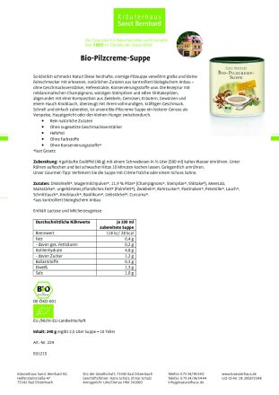 Bio-Pilzcreme-Suppe 240 g