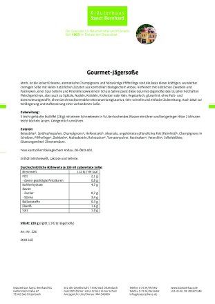 Gourmet-J&auml;gerso&szlig;e 220 g