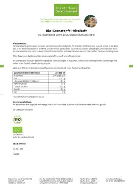 Bio-Granatapfel-Vitalsaft