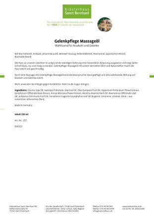 Gelenkpflege-Massageöl 250 ml