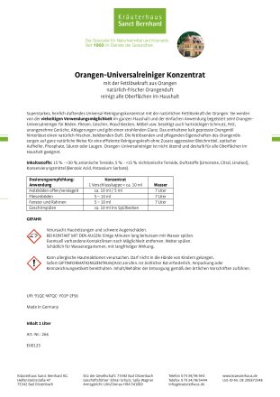 Orangen-Universalreiniger Konzentrat Flasche