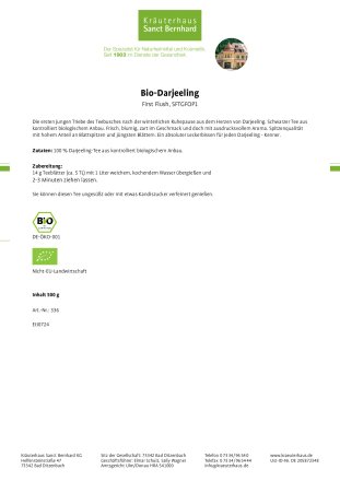 Bio-Darjeeling-Tee First Flush, SFTGFOP1 500 g