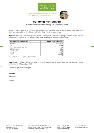 Früchtetee Pfirsichtraum 200 g