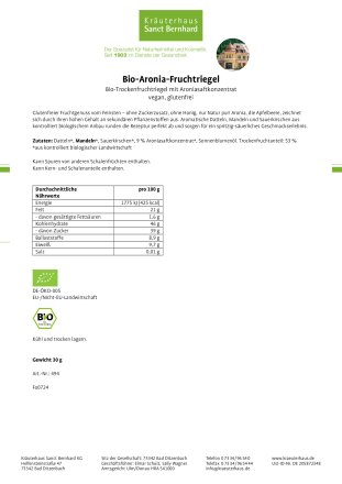 Bio-Aronia-Fruchtriegel 10er-Pack 300 g