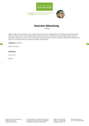 Deutscher Blütenhonig cremig 500 g