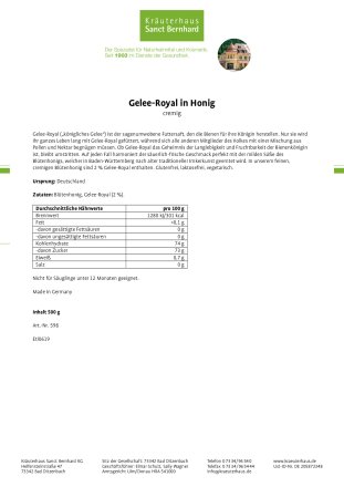 Gelee-Royal in Honig 500 g