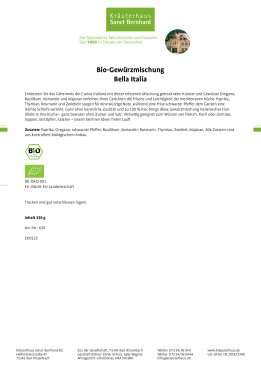 Bio-Gewürzmischung Bella Italia 250 g