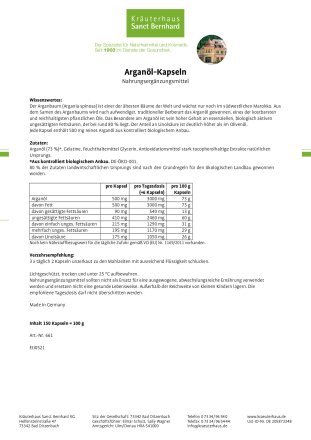 Arganöl-Kapseln 150 Kapseln