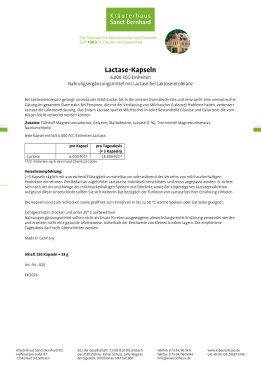 Lactase-Kapseln 6.000 FCC-Einheiten 150 Kapseln