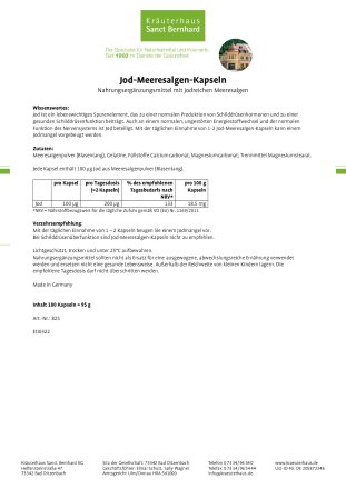 Jod-Meeresalgen-Kapseln 180 Kapseln