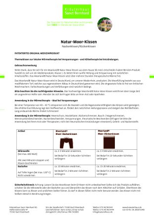 Natur-Moor-Kissen (Nackenkissen)