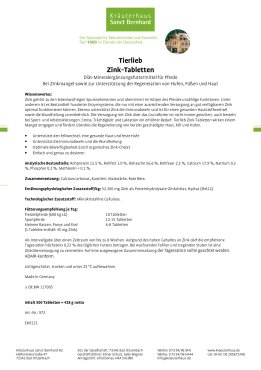 tierlieb Zink-Tabletten für Pferde 500 Tabletten