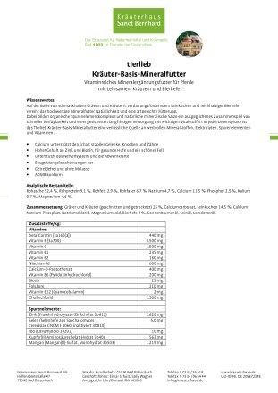 tierlieb  Kräuter-Basis-Mineralfutter 1.2 kg