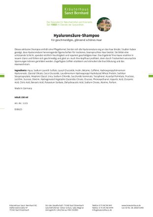 Hyaluronsäure-Shampoo 250 ml