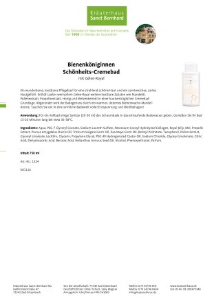 Bienenk&ouml;niginnen-Sch&ouml;nheits-Cremebad 750 ml