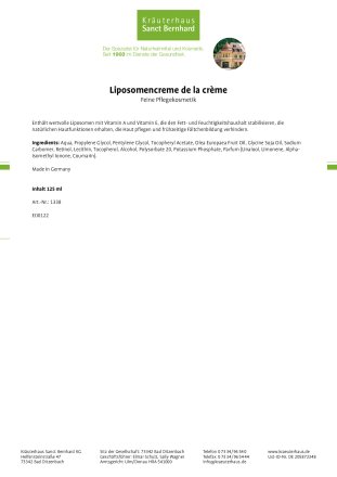 Liposomencreme de la crème 125 ml