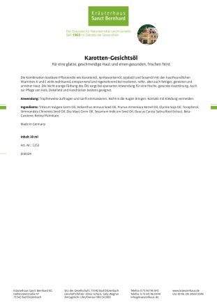 Karotten-Gesichts&ouml;l 30 ml