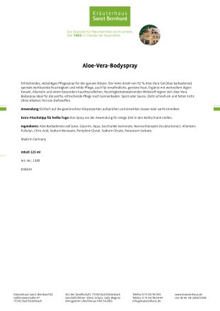 Aloe-Vera-Bodyspray 125 ml