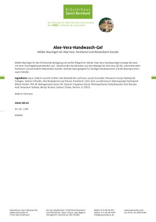 Aloe-Vera-Handwaschgel 500 ml