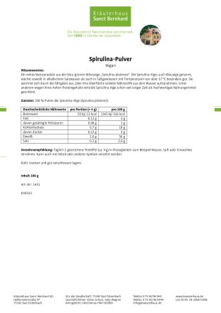 Spirulina-Pulver 300 g
