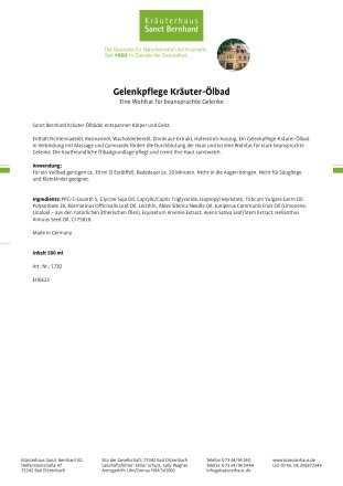 Gelenkpflege-Kräuter-Ölbad 500 ml