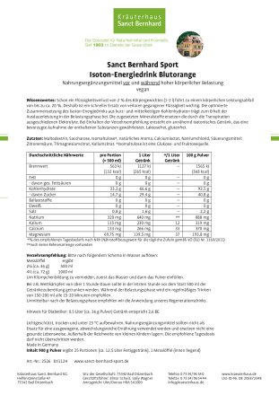 Sanct Bernhard Sport Isoton-Energiedrink Blutorange 900 g 900 g