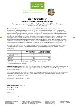 Sanct Bernhard Sport Faszien-Fit für Bänder und Sehnen 30x 6,7 g 201 g
