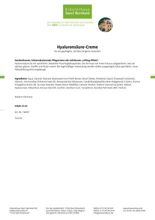 Hyaluronsäure-Creme 15-ml-Tube 15 ml
