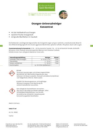 Orangen-Universalreiniger Konzentrat Tube 75 ml