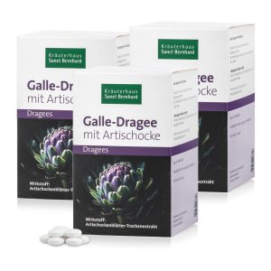Galle-Dragee mit Artischocke 3er Kurpackung 450 Dragees